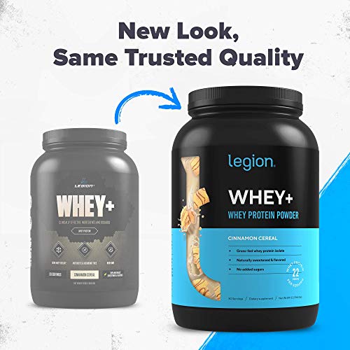 Legion Whey+ Whey Isolate Protein Powder from Grass Fed Cows Low Carb, Low Calorie, NonGMO