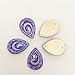 30 Pcs Teardrop Shaped Irridescent Finish, Flat Back Beads 2 Hole Cabochons (Purple)