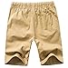 Manwan walk Men's Linen Casual Short 311 (Large, Khaki)