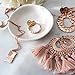 Rose Gold Tassel Earrings: Pink fringe gifts for women. Fashion drop dangle tassle earing by BLUSH & CO. (Blush)