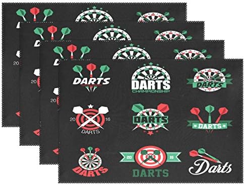 Ethel Ernest Different Darts Icons Heat-resistant Placemats, Polyester Tablemat Place Mat for Kitchen Dining Room 1 Piece