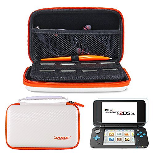 AZFUNN-New-Nintendo-2DS-XL-LL-Protective-Kit-Traveler-Case-Portable-Storage-Carry-Case-Bag-w-Handle-8-Game-Cards-Slots-2-Screen-Protector-Film-Stylus-for-New-2SD-XL-Game-Console