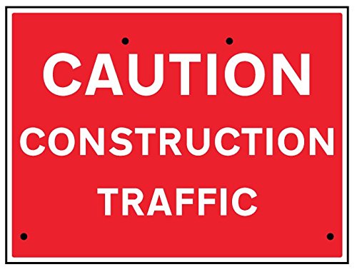 Caledonia Signs 56450 Sign, Caution Construction Traffic, Reflective
