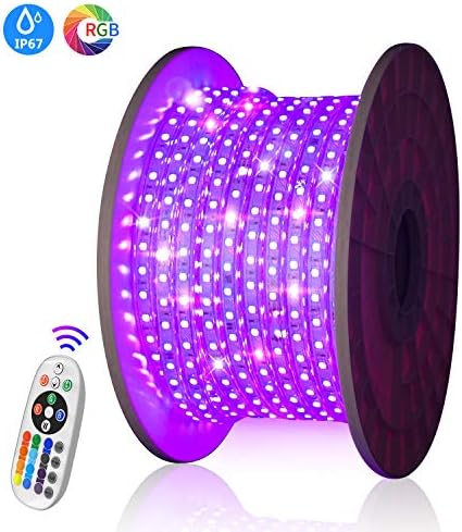 LED Strip Lights 5050 RGB Waterproof Color Changing Light Strip with 24-Keys IR Remote Controller for Kitchen, Rooms, Party, Outdoor, Christmas Decorations (328ft/100M 6000 LEDs)