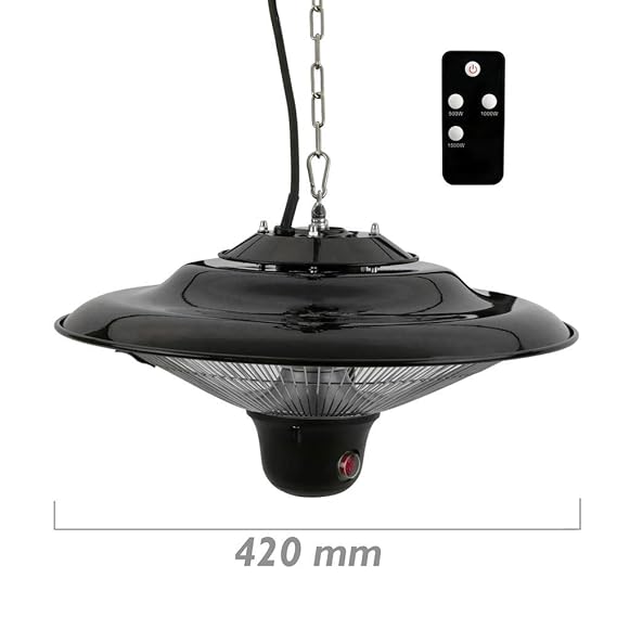 PrimeMatik - Decke Heizung Heizkörper für innen und außen Bar Restaurant Terrasse 420mm 1500W mit Fernbedienung