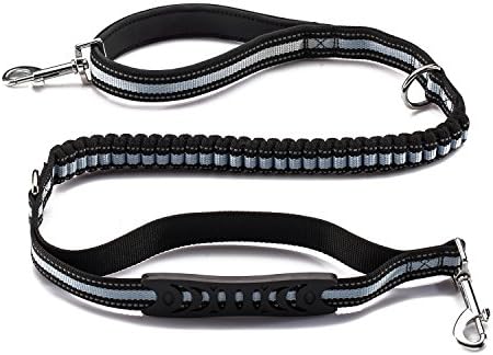 HollyChoice Hands Free Dog Leash, Premium Running Dog Leash, Lightweight Reflective Bungee Dog Leash with Belt and Collar