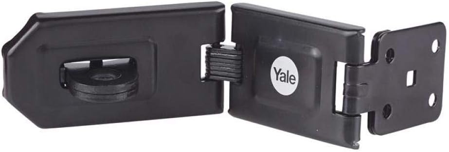 Yale - Y155B /160 / BK - 160mm Hardened Steel Hasp - Secure Gates - Secure Sheds - Suitable for Corners - High Protection