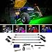 LEDGlow 4pc Million Color LED Golf Cart Underbody Underglow Accent Neon Light Kit for EZGO Yamaha Club Car - Water Resistant Flexible Tubes - Includes Control Box & Wireless Remote primary