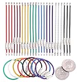 Mini Skater 24PCS 4 Inches Assorted Colored Durable Stainless Steel Wire Keychain Key Ring Cable Ring(Random Color)
