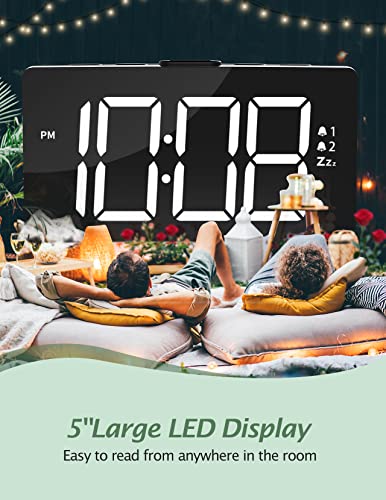 Alarm Clock, Large Display Digital Clock with 2 Alarms and Easy to Use ...