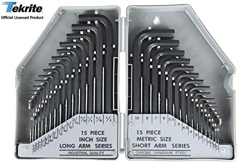 Tekrite Hex Key Wrench Set, 30-pc, High-Strength Carbon Steel