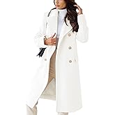 CHARTOU Women's Winter Jacket Double-Breasted Wool Blend Warm Long Trench Coat