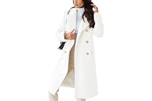 CHARTOU Women's Winter Jacket Double-Breasted Wool Blend Warm Long Trench Coat