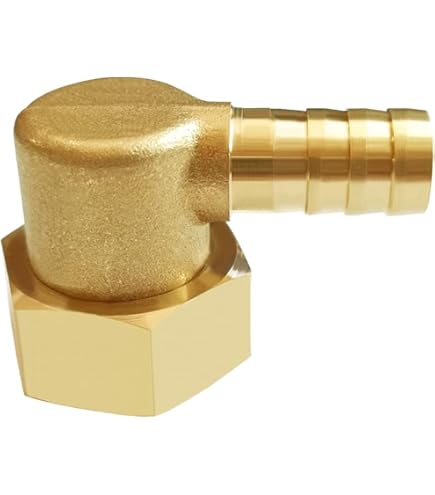 JUWO 3/8 Male Flare X 1/2 NPT Female Brass Tube Fitting For Propane Gas Fuel 90 Degree Elbow 1 Pack