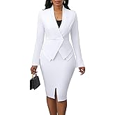 Women's Suits 2 Piece Skirt Set Business Work Outfits Blazer Dress Jacket Pencil Skirts Suit Sets