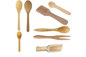 7PCS Different Spoons, one Fork Set, Suitable for Mini Bath Salts, Coffee Powder, Tea, etc., are Essential for Elegant Home D