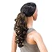 SWACC 12-Inch Curly Ponytail Extension, Synthetic Hair, Claw Clip, Medium Ash Brown
