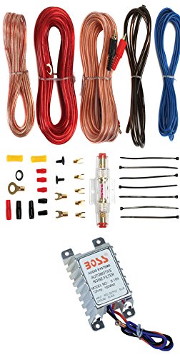 Boss B8GK 8 Gauge Car Amplifier Complete Kit Wiring Installation+Noise Suppress