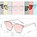 SOJOS Fashion Square Oversized Sunglasses for Women Mirrored Lens SJ2038 with Rose Gold Rim/Pink Mirrored Lens
