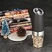 Gravity Electric Salt and Pepper Grinder Set with LED Light, Battery Powered Salt and Pepper Mills, Automatic Salt and Pepper Shakers & Adjustable Coarsenes,2 PCS (Black)