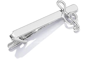 ANG-puneng Business Tie Bar Men Tie Clip Creative Silver High-end Fashion Clips Gifts Charms Jewelry Pins Music Note Decoration Shirt Suit Clothing Accessories