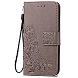 Floral Clover Embossed PU Leather Magnetic Flip Cover Card Holders & Hand Strap Wallet Purse Cover Case For iphone 4S