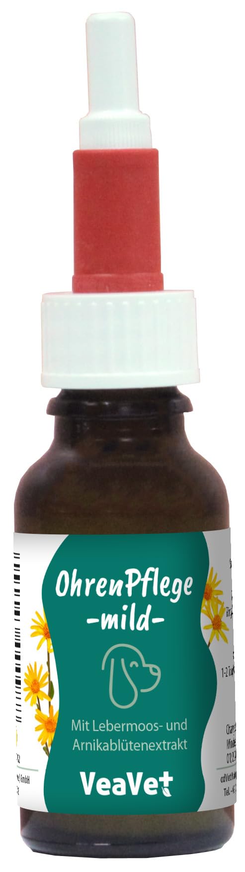 cdVet Naturprodukte VeaVet Ear Care mild 20 ml - Dog, cat - cleaning/care product - ear health - against pollution + constipation + earwax - skin environment - bacterial defense -