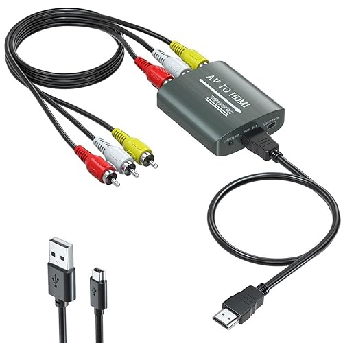 RCA to HDMI Converter,AV to HDMI for Xbox,PS One,PS2,PS3,N64,Wii
