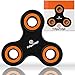 Black Fidget Spinner EDC for Stress, Focus, Spinning Fidgeting and Anxiety Toy for Adults and Children with ADHD, OCD, Hyperactivity Tri-Spinning Hybrid Si3N4 Ceramic Bearings, Orange and Black
