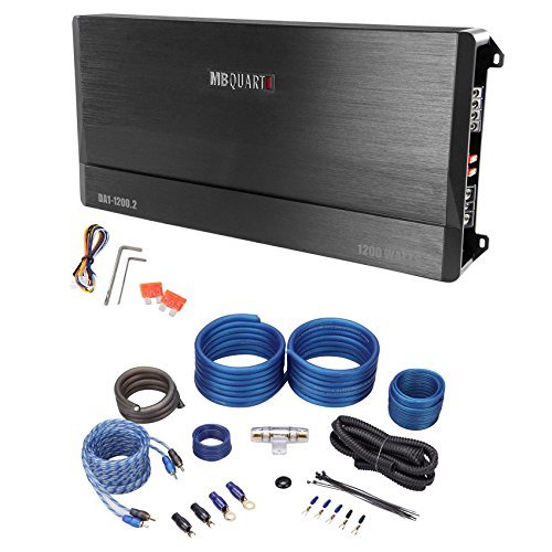 Package: MB Quart DA1-1200.2 1200 Watt RMS 2 Channel Class D Car Audio Discus Amplifier + Rockville RWK41 4 Gauge 2 Channel Complete Wire Kit With RCA Cables