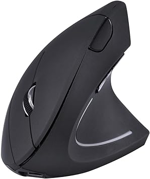 Mouse Vertical Sem Fio Power Fit, Recarregável Preto