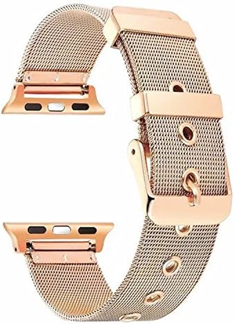 Apple Watch Band 38mm Milanese Loop with Buckle Stainless Steel Mesh iWatch Band With Classic Buckle Replacement Strap for Apple Watch Series 3/2/1 Nike Edition Sport - 38mm Retro Gold