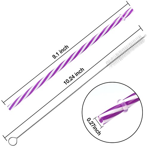 【35 Packs】Reusable Plastic Straws,MCIRCO Multi-colored 9 Inch Thick Drinking Straws for 30 oz & 20 oz Yeti, RTIC, Mason Jar, Starbucks, OZARK Tumblers with Cleaning Brush - Thumbnail 2