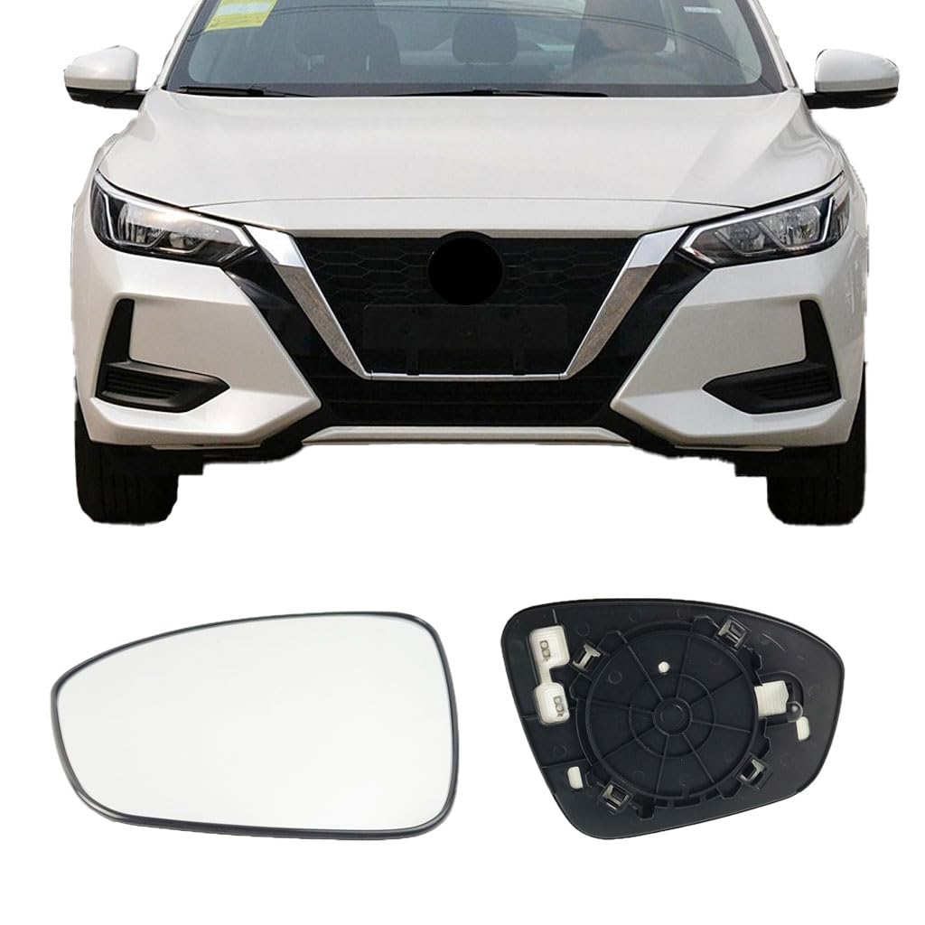 Photo 1 of Driver Side Mirror Replacement Glass for Nissan Sentra 2020-2023, Automotive Exterior Heated Left Side View Mirror Glass for 2020 2021 2022 2023 Nissan Sentra