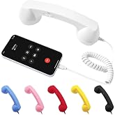 Hello Phone Handset, 2027 Retro Phone Handset (White) | Vintage Wired Plug in Handheld Cell Phone Receiver with Microphone for Cell Mobile Video Conferences, Meetings