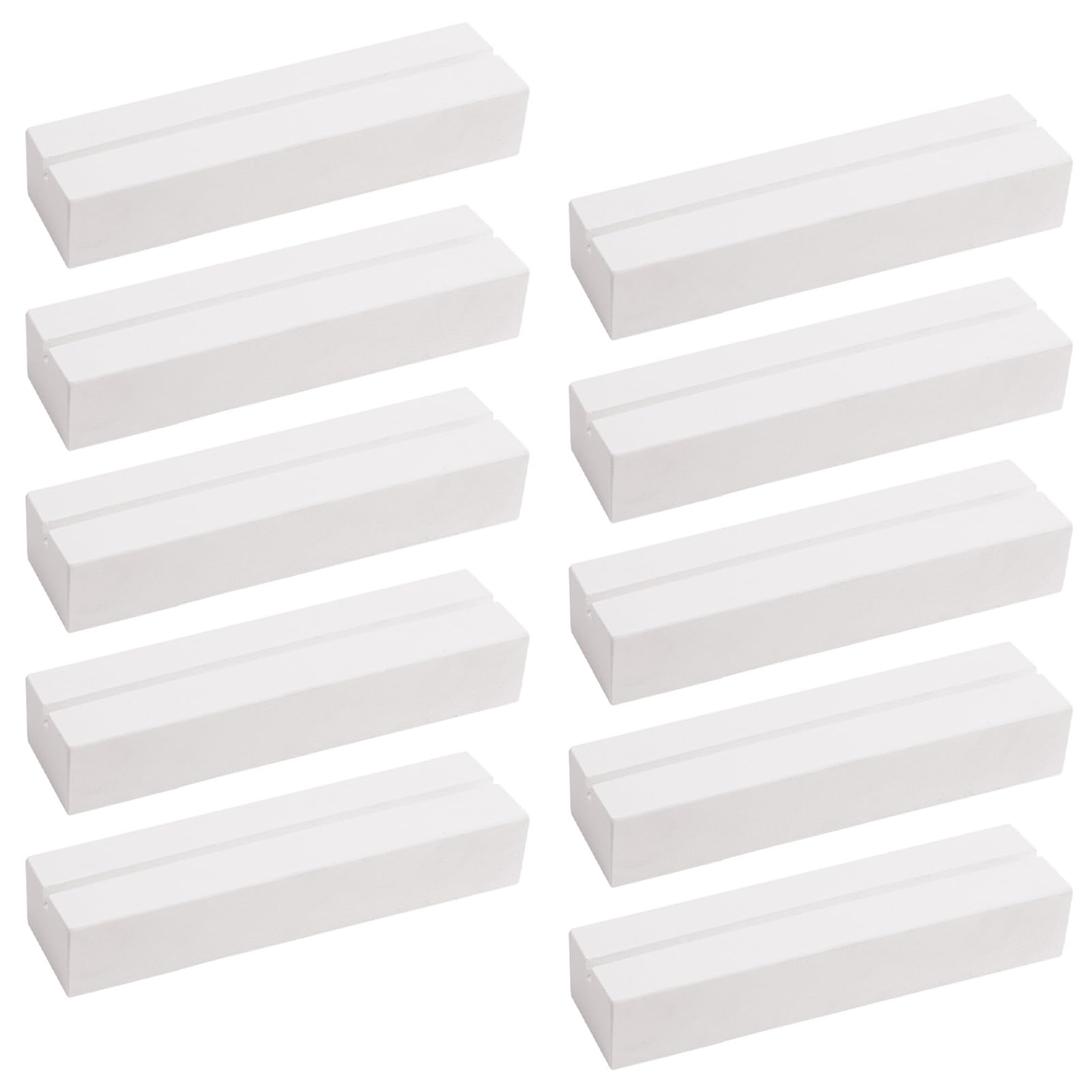 Greyoe Place Card Holders, Table Number Holders Wooden, 10 Pcs Place Card Holder Simple Wooden Card Holder for Wedding Table Name Number, Pictures, Memos, Notes (White)