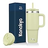 Konokyo 30 oz Tumbler with Handle and 2 Straws,2 in
