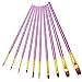 Purple Paint Brushes, heartybay Paint Brush Set Round Pointed Tip Nylon Hair Artist Acrylic Brush Watercolor Oil Painting (10pcs)