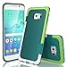 Galaxy S6 Edge Case, TILL(TM) Ultra Slim 3 Color Hybrid Impact Anti-slip Shockproof Soft TPU Hard PC Bumper Extra Front Raised Lip Case Cover for Samsung Galaxy S6 Edge S VI Edge G925 [Green]