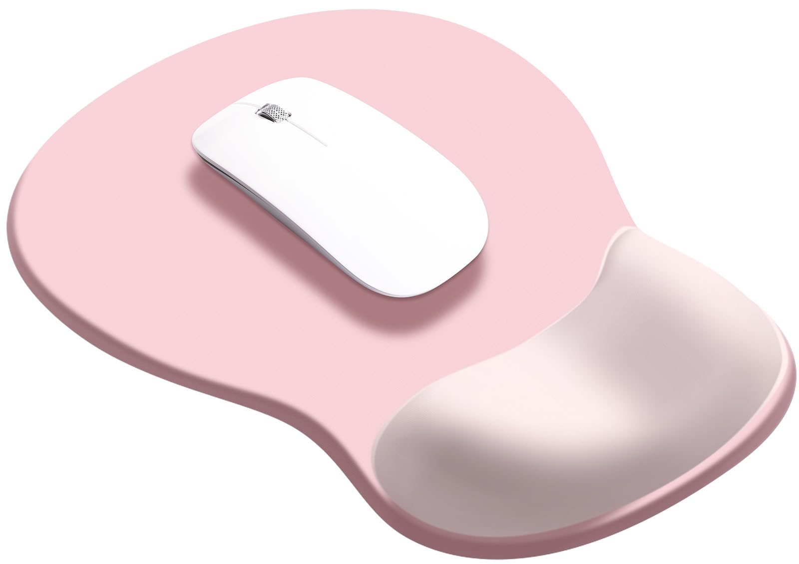 Photo 1 of JIKIOU Gel Wrist Rest Mouse Pad Ergonomic Office Mousepad with Wrist Support-Non-Slip, Design Desk Accessories Mat for Home Game Decor School Office Wave (Pure Pink)