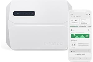Smart Outdoor WiFi 6 Zones Sprinkler Controller, INKBIRD Auto Irrigation Controller with Wi-Fi Control, Supports Rain Skip, S