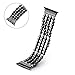 Solomo for Apple Watch Band Replacement, Decorated Handmade Luxury Jewelry Faux Pearl Bracelet Elastic Stretch iWatch Strap with Women Wristband for Apple Watch Series 4 / 3 / 2 /1 (42MM / 44MM Black)