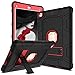 DONWELL Compatible iPad 6th 5th Generation Case, iPad 9.7 inch 2018/2017 Shockproof Defender Protective Cover with Kickstand for iPad 5 iPad 6 Model A1823 A1822 A1893 (Type1- Black/Red)