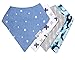 Reversible & Waterproof Cotton Baby Bandana Drool Bibs for Girls with Adjustable Snaps, Pack of 4, Soft Absorbent Cute Modern Premium Bib Set for Teething Drooling