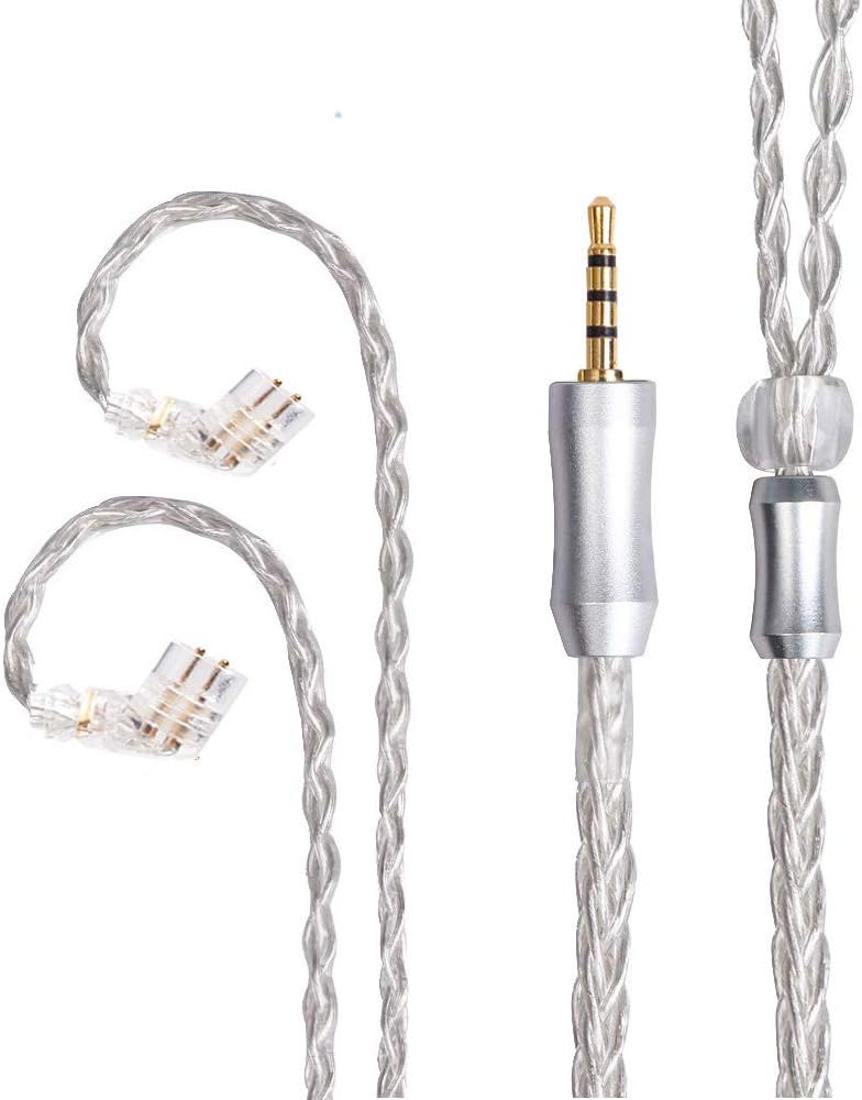 8 Core Silver Plated Upgrade Replacement Audio Cable,Earphone Replacement Detachable Cable,Audio Connector Replacement Cable for ZSN ZSN Pro AS16 CA16 C12 C10PRO A10 CA4 Series (Protect CPIN, 2.5MM)