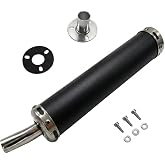 BADASS SHARKS 22mm Exhaust Muffler 2-Stroke 50cc-150cc Dirt Bike Scooter | Stainless Steel | Matte Black Finish | 22mm Diameter | Complete Bolt-On Kit | For Motorized Bicycles &amp; ATVs