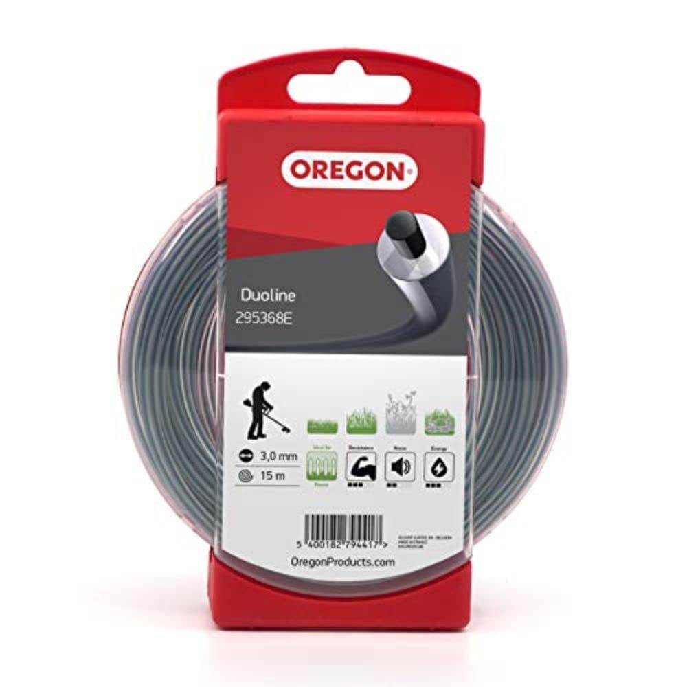 Oregon Round 3mm Strimmer Line, Durable Dual Material Line, Tackles Grass, Weeds & Thick Vegetation, Professional Heavy Duty Strimmer Wire, Fits Most Standard Models, 3.0 mm x 15 m (295368E)