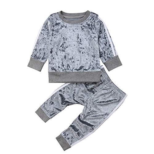 chinatera Little Girls Velvet Blouse Tops Pants Outfits Set Coral Fleece Fall Winter Clothes Tracksuit
