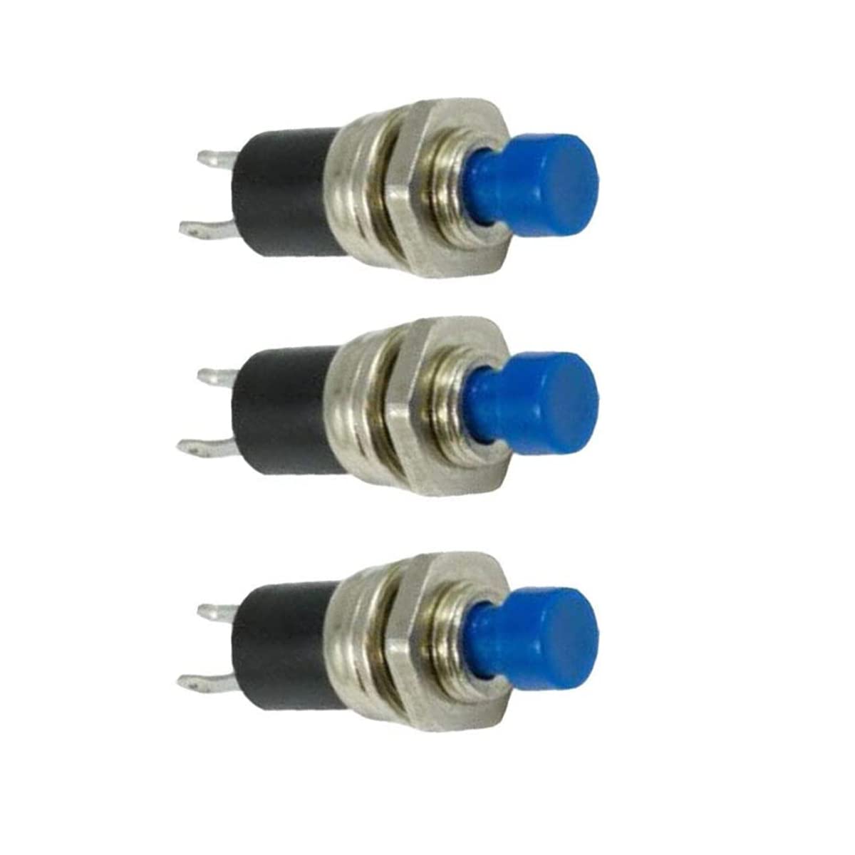 3 Pcs Miniature Push Button Mini Momentary Push Button Switch SPST Reset Switch On Off Switch To Make/Push To Break Blue