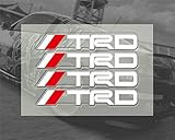 AUTO-P Car Door Sticker Decal for TRD Toyota,(White Red) 2Pack